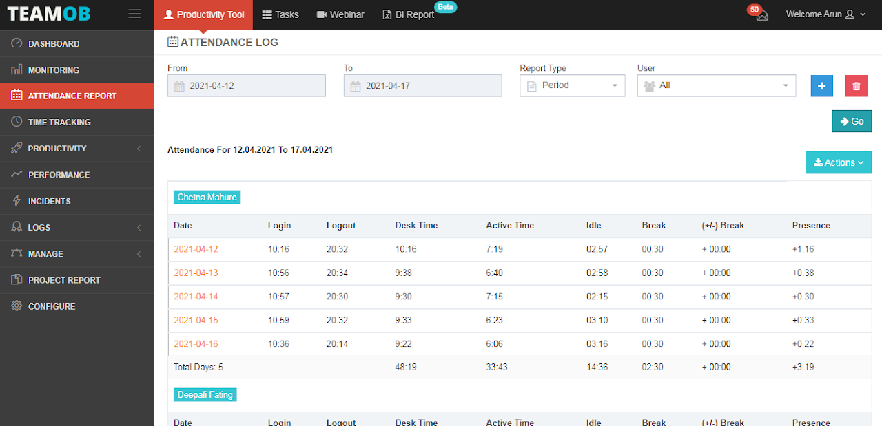 Manage Attendance